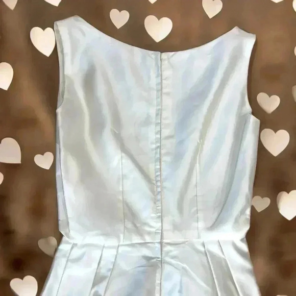 Vintage 1960’s handmade cocktail holiday satin White wedding party Dress-XS/S - Picture 10 of 12